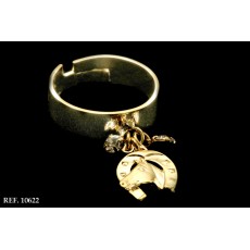 Anel Ferradura Pequeno Com Face